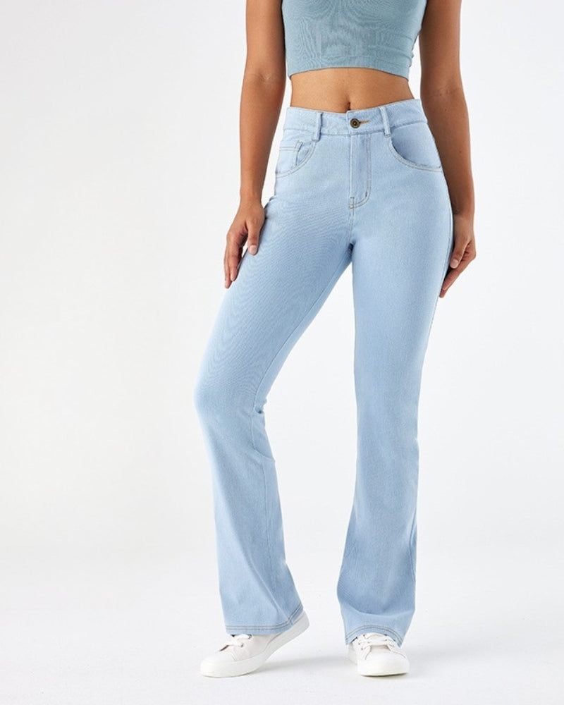 EDENA - High-waisted elastic jeans
