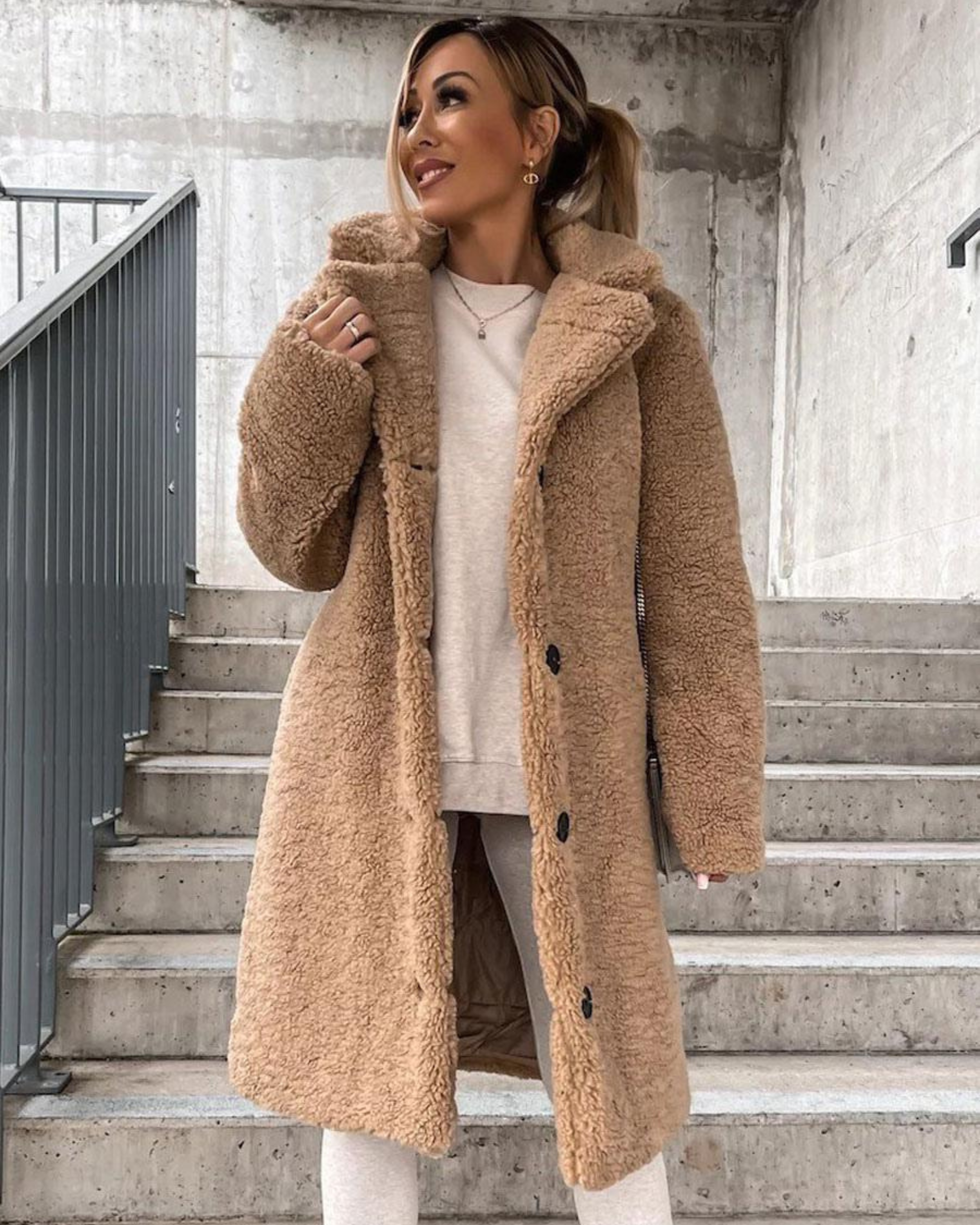 AROA - SUPREME SOFT TEDDY COAT #VEV34751
