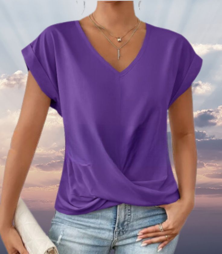Ariane | Chemise douce à col en V et à manches courtes