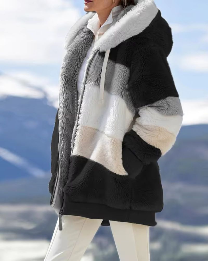 ZAIDA - STYLISH PLUSH COAT VEV36519