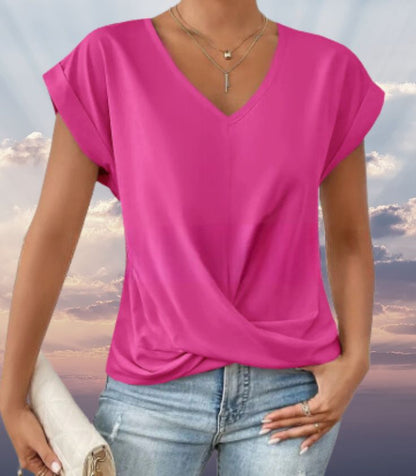 Ariane | Chemise douce à col en V et à manches courtes