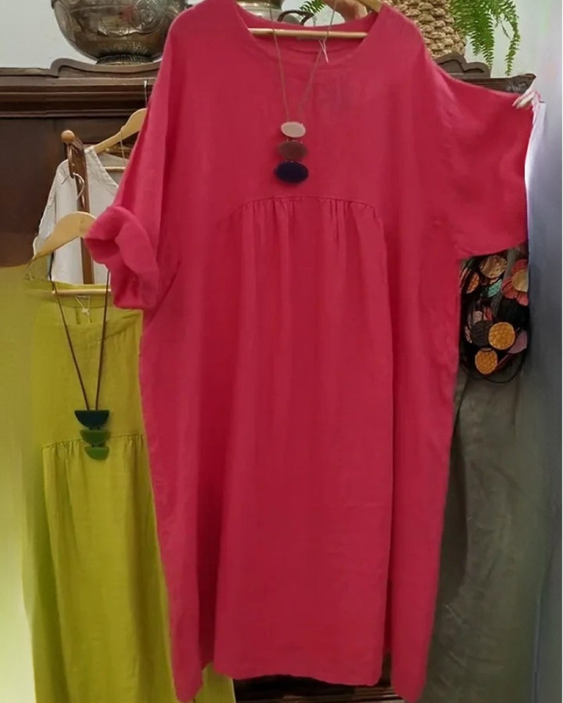 MANDIRA - COTTON AND LINEN DRESS