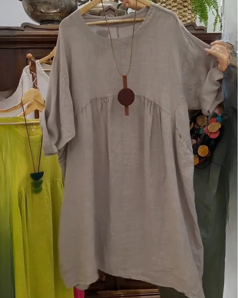MANDIRA - COTTON AND LINEN DRESS