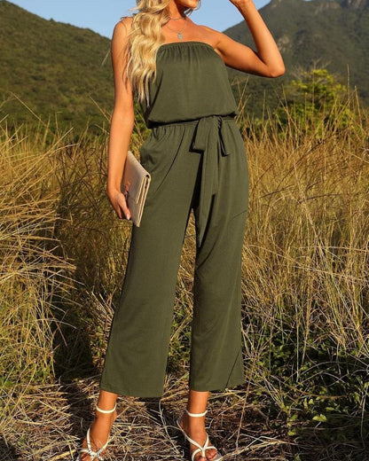 ZESICA - CASUAL OFF SHOULDER JUMPSUIT
