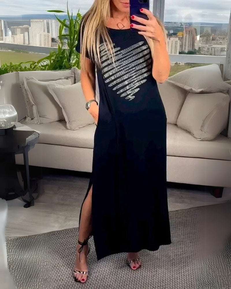 ENILA - Casual Dress With Silver Heart