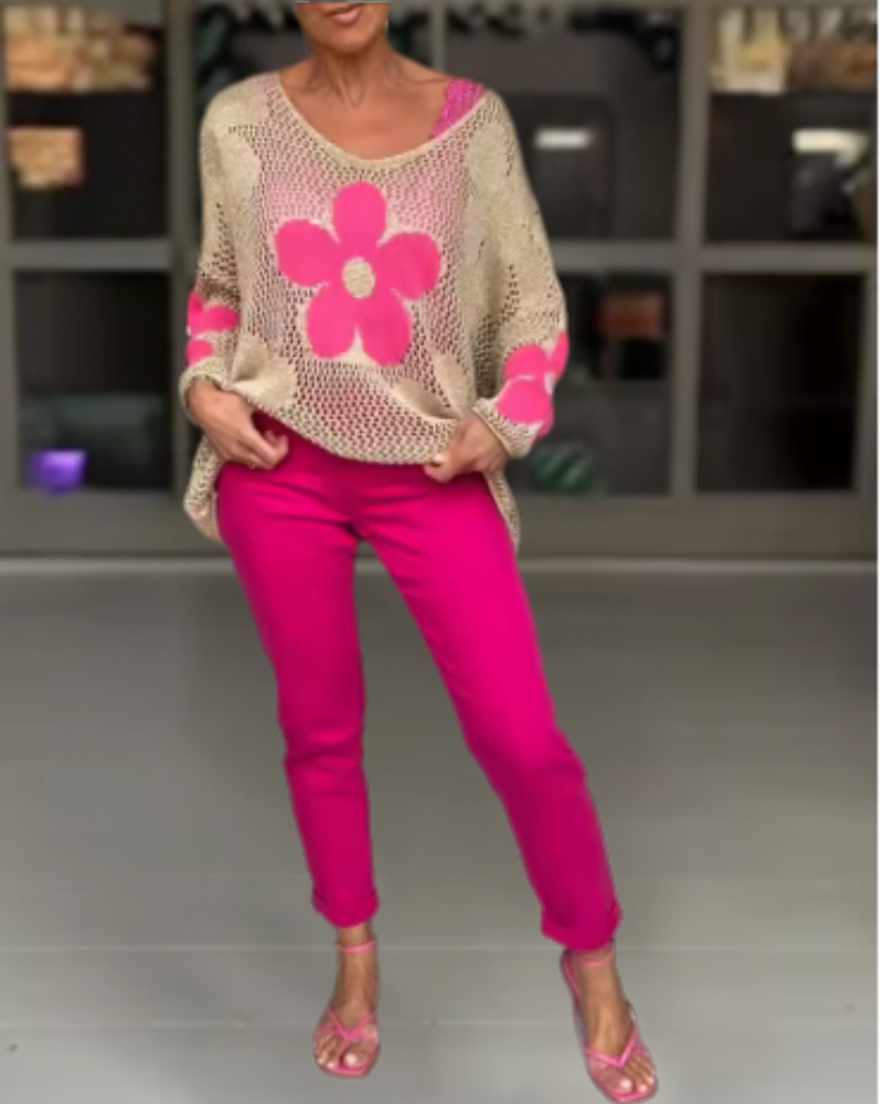 MADOVA - FLORAL KNITTED TOP