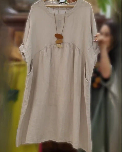 MANDIRA - COTTON AND LINEN DRESS