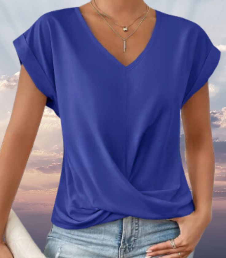 Ariane | Chemise douce à col en V et à manches courtes