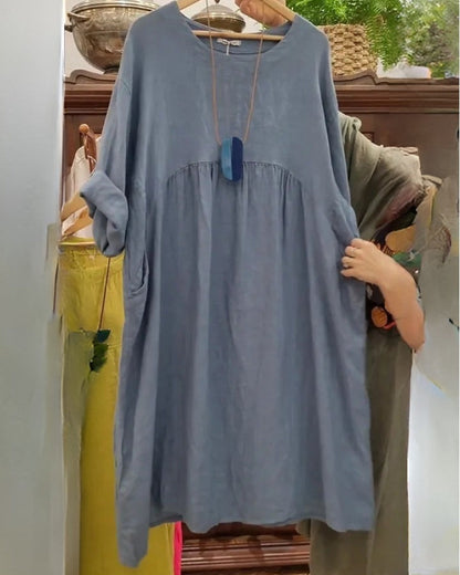 MANDIRA - COTTON AND LINEN DRESS