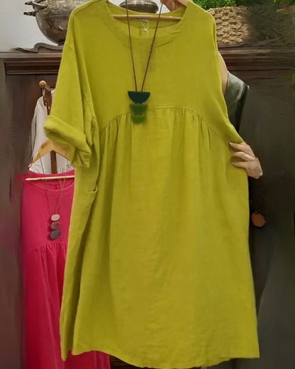 MANDIRA - COTTON AND LINEN DRESS