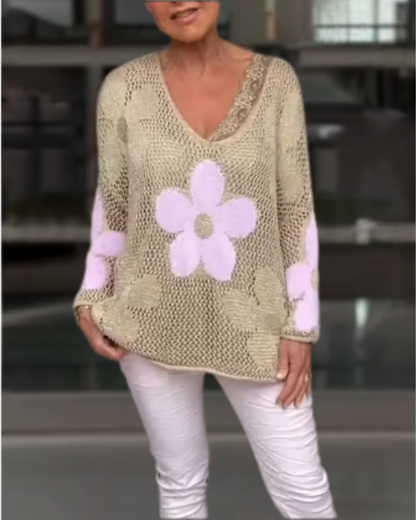 MADOVA - FLORAL KNITTED TOP