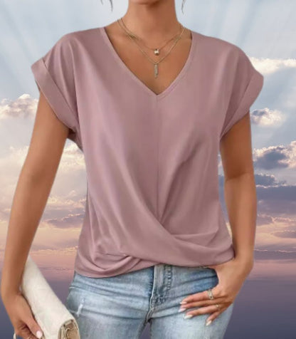 Ariane | Chemise douce à col en V et à manches courtes
