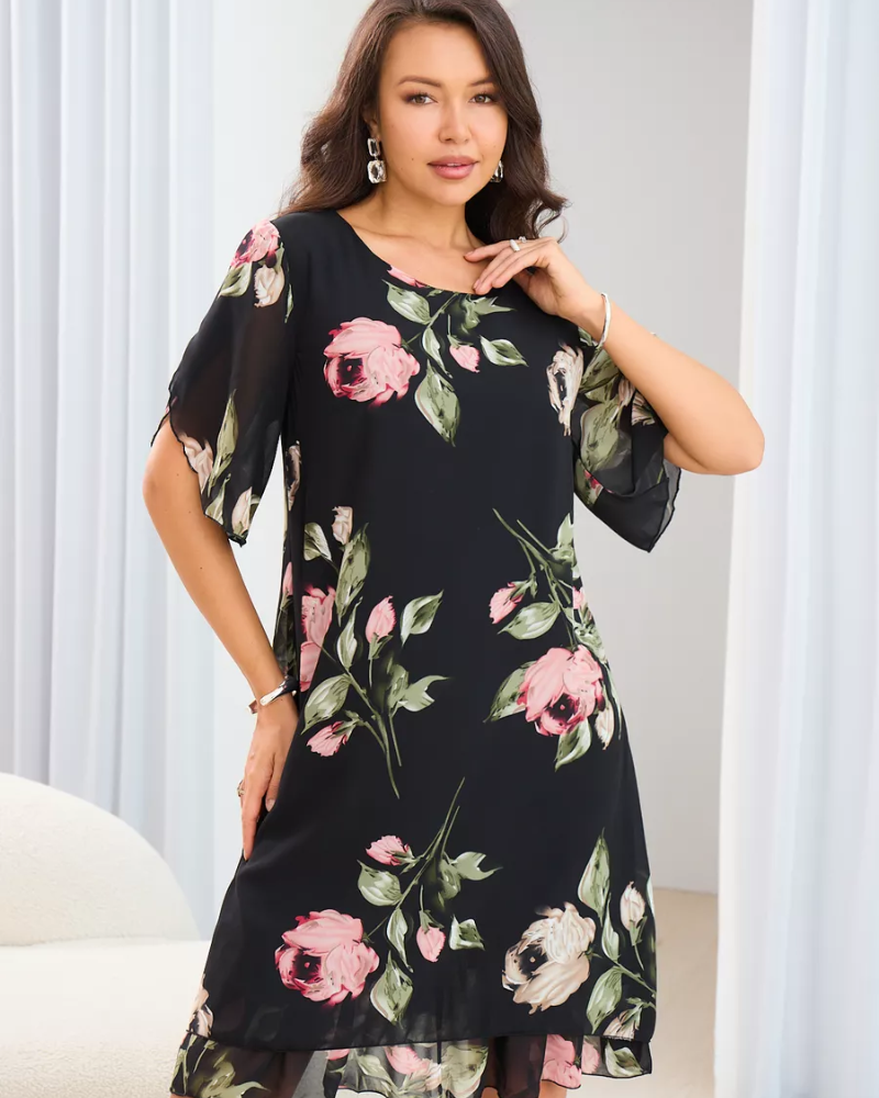 AMELIN - Elegant Chiffon Dress