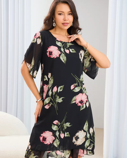 AMELIN - Elegant Chiffon Dress