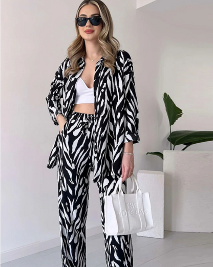 DENIA - Print Oversized Shirt with Pants