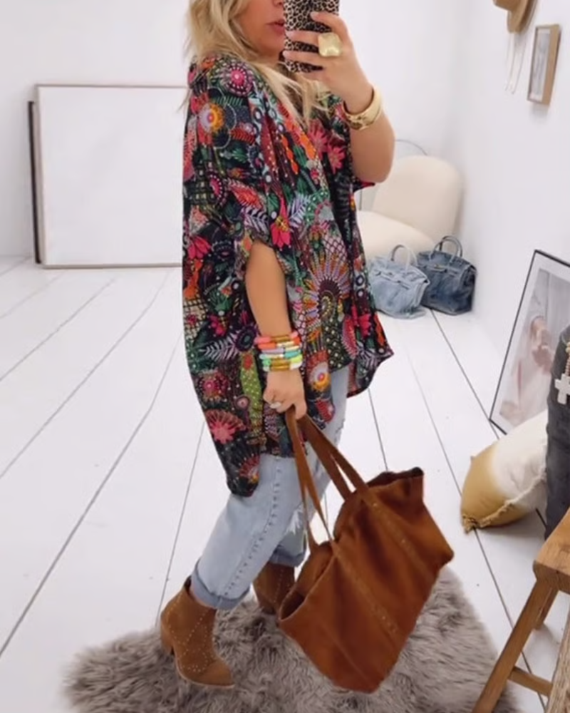 MARLENA - LOOSE PRINTED BLOUSE