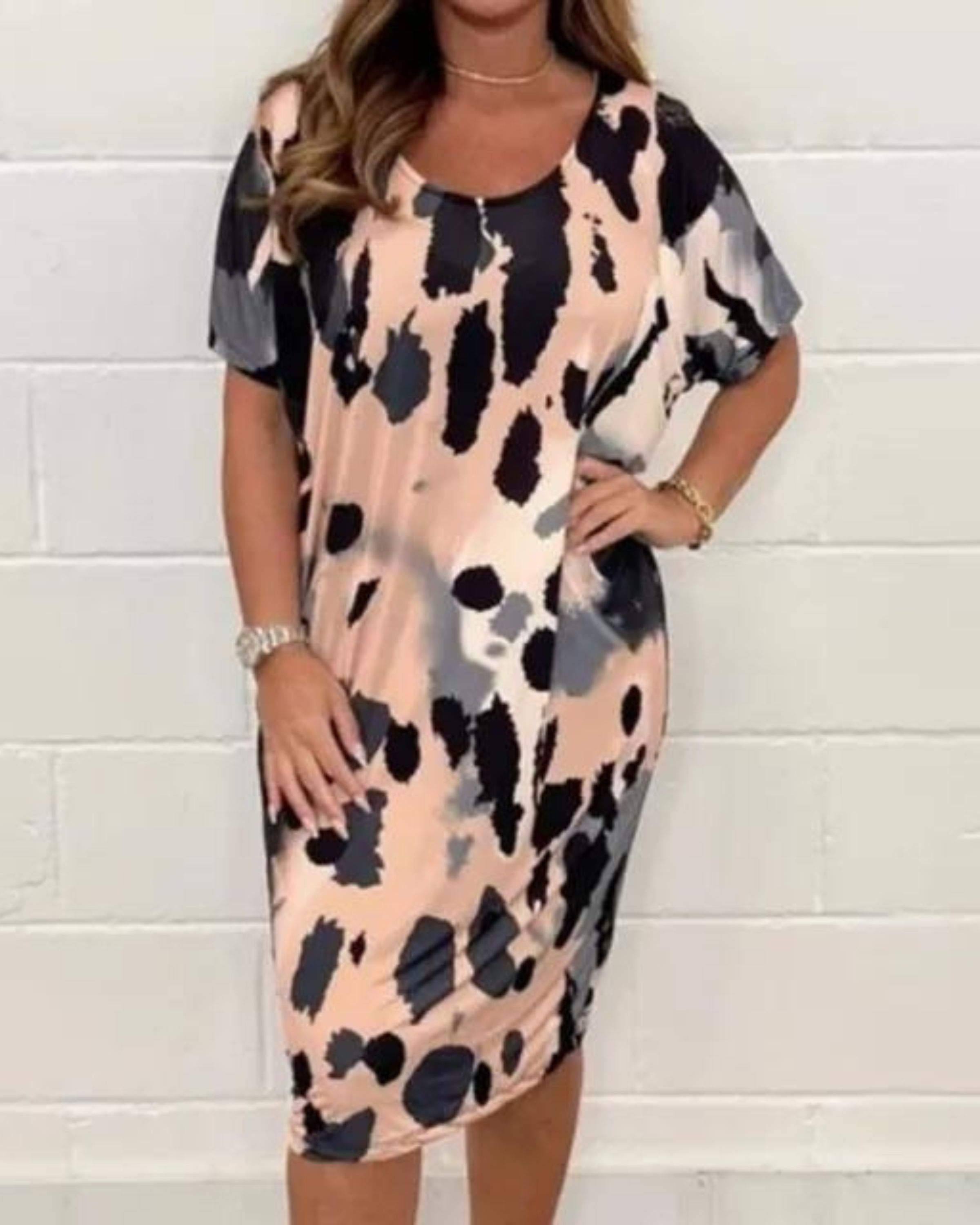 Clari - Leopard print loose casual dress #RSA8764