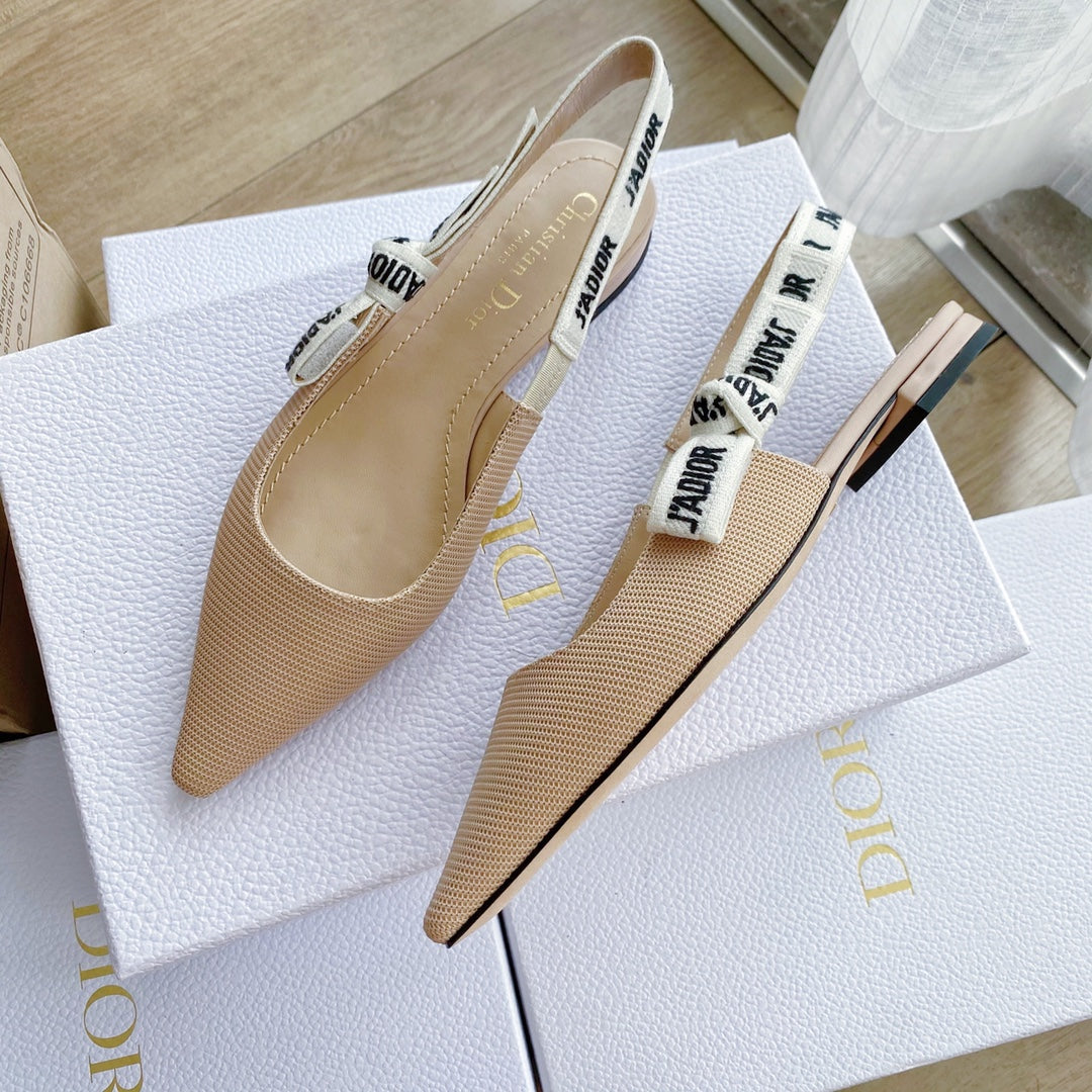 J'Adior Slingback Flat Nude Technical Fabric 330352