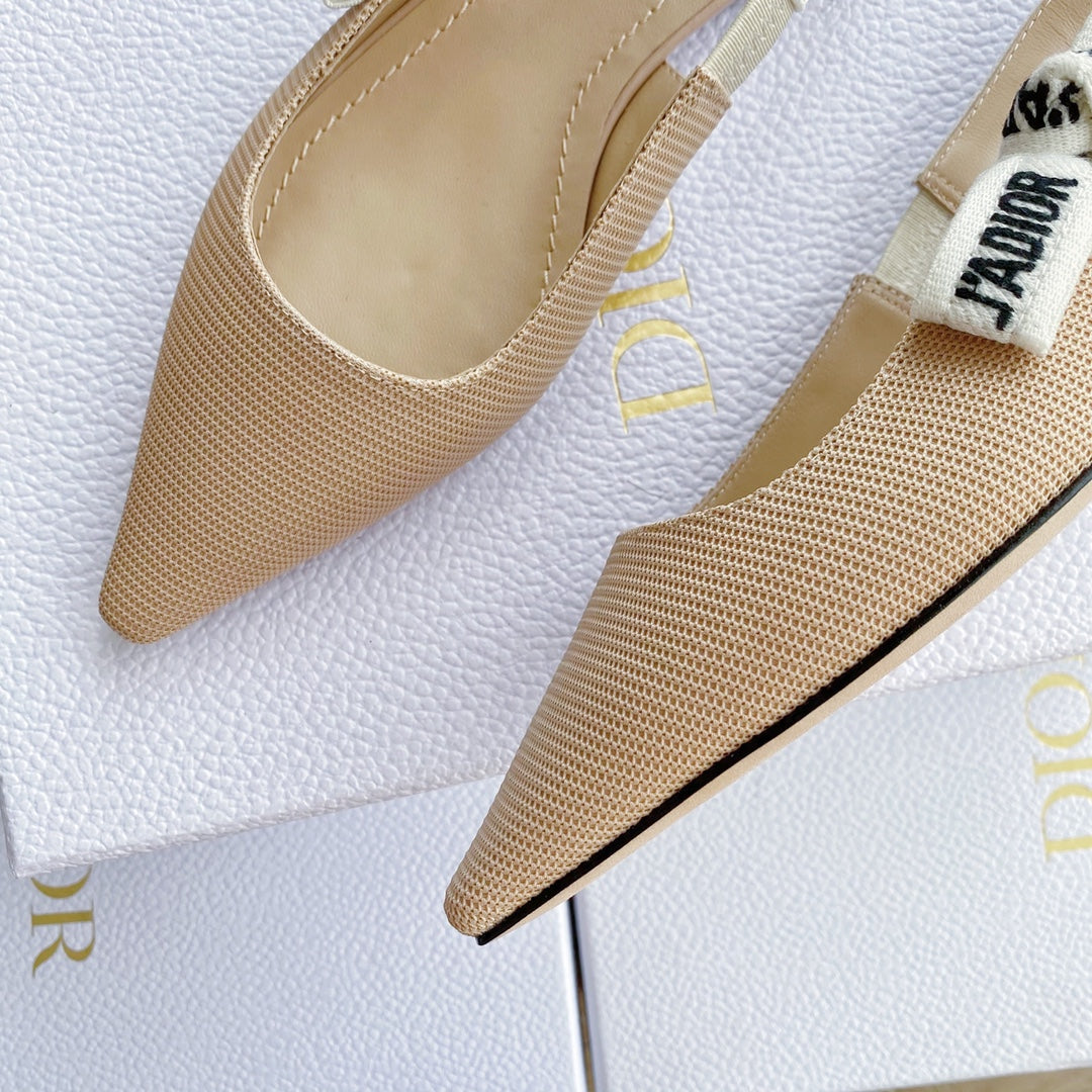 J'Adior Slingback Flat Nude Technical Fabric 330352