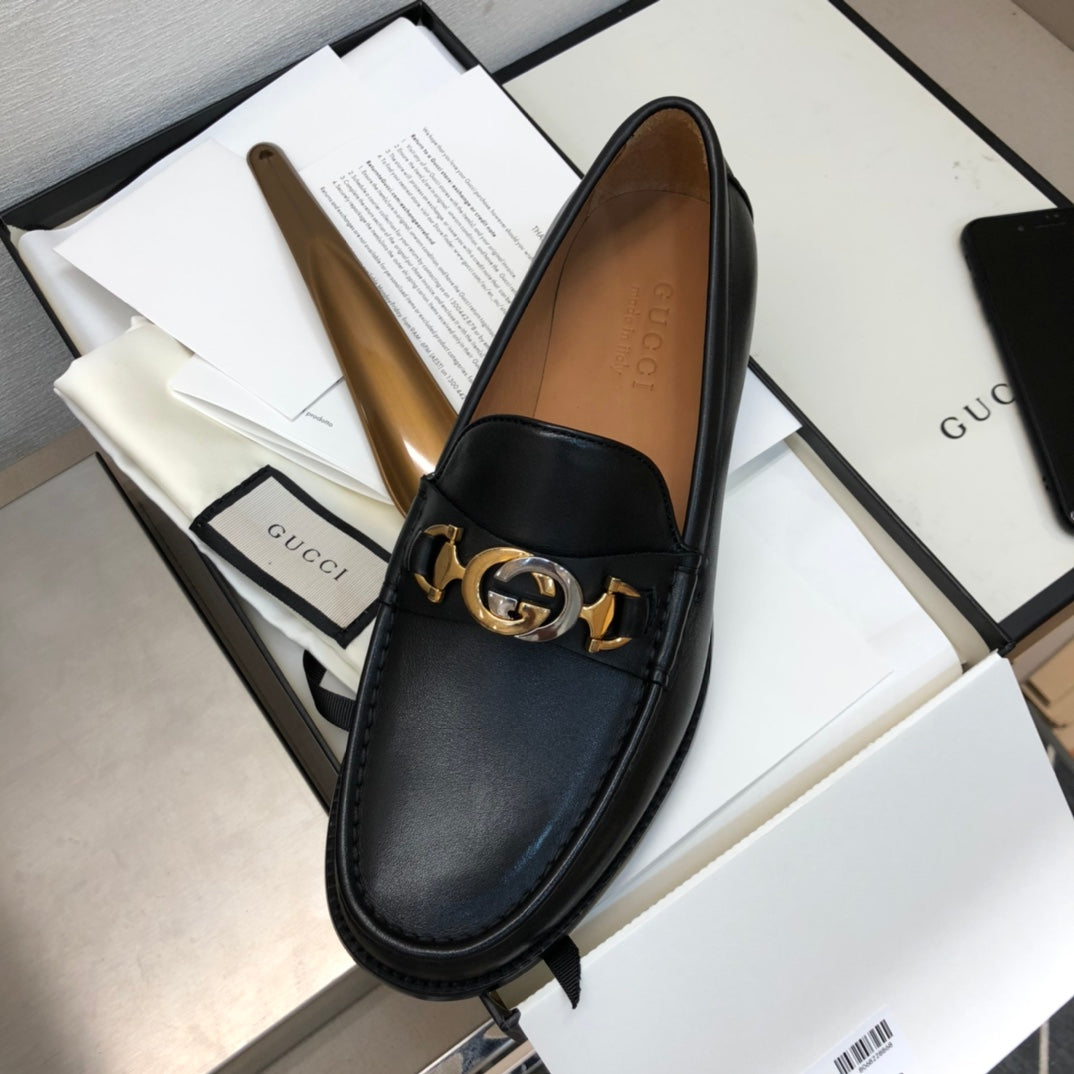 GG Men's Loafer Black Calfskin 525078