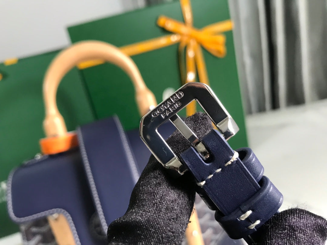 SAÃGON PM BAG 28 IN NAVY BLUE GOYARDINE CANVAS AND CALFSKIN