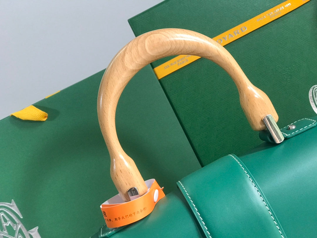 SAÃGON PM BAG 28 IN GREEN GOYARDINE CANVAS AND CALFSKIN