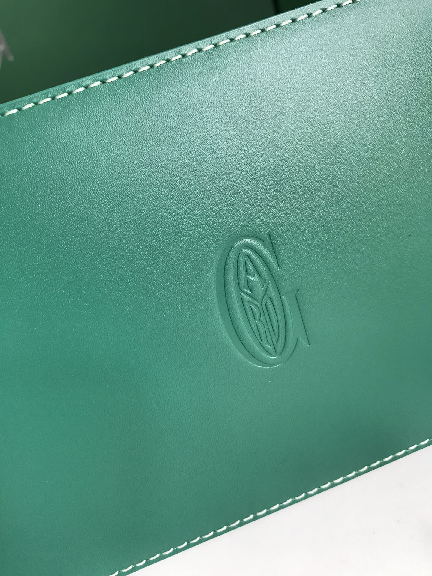 SAÃGON PM BAG 28 IN GREEN GOYARDINE CANVAS AND CALFSKIN