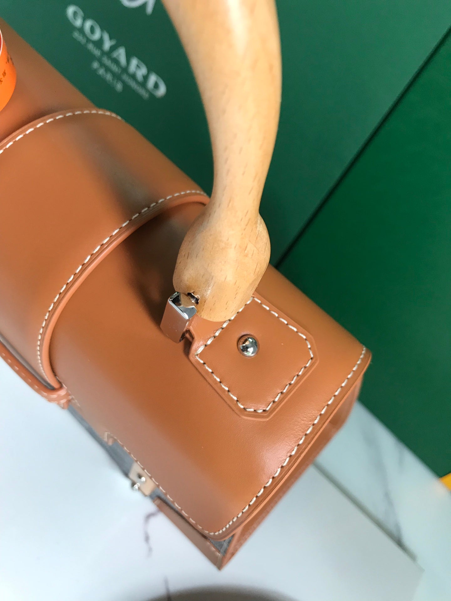 SAÃGON PM BAG 28 IN BROWN GOYARDINE CANVAS AND CALFSKIN