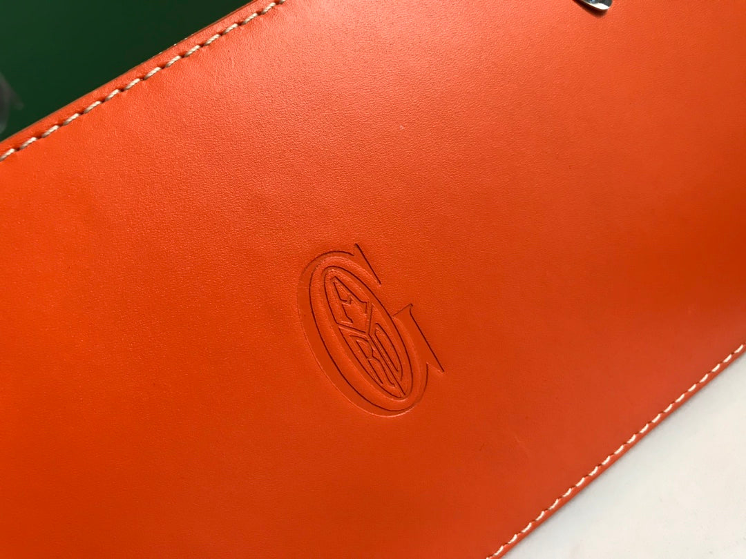 SAÃGON PM BAG 28 IN RED ORANGE GOYARDINE CANVAS AND CALFSKIN