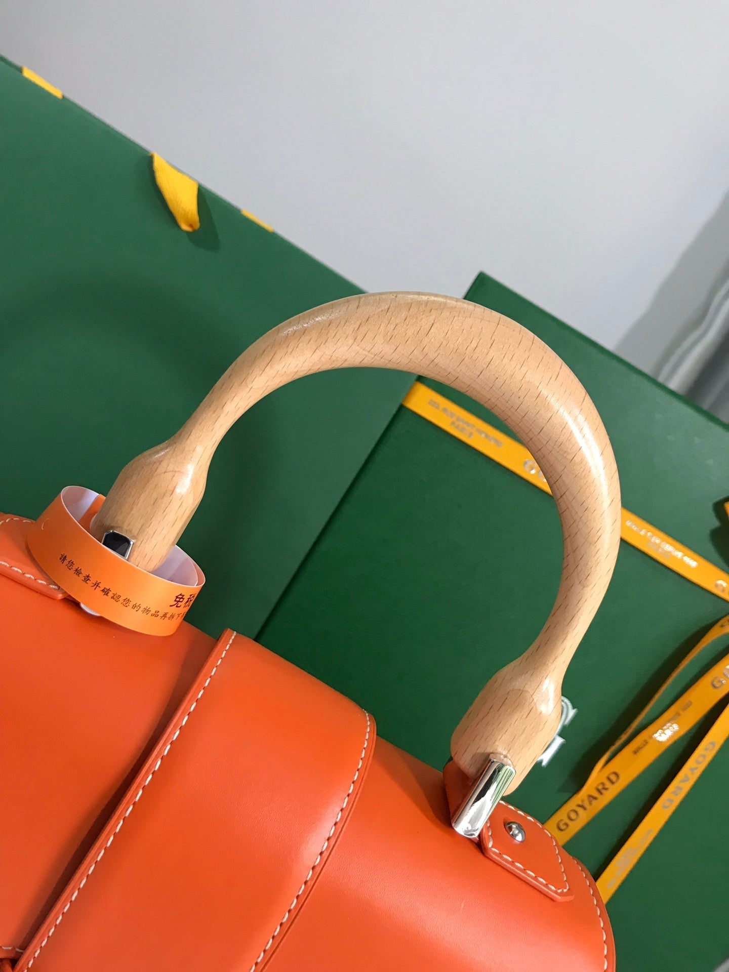 SAÃGON PM BAG 28 IN RED ORANGE GOYARDINE CANVAS AND CALFSKIN
