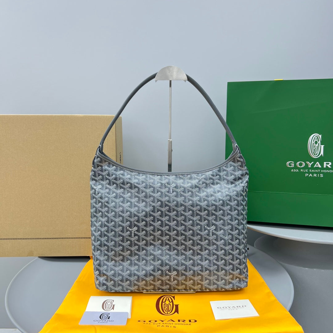 HOBO BOHÃˆME 34 IN GREY GOYARDINE CANVAS AND CALFSKIN