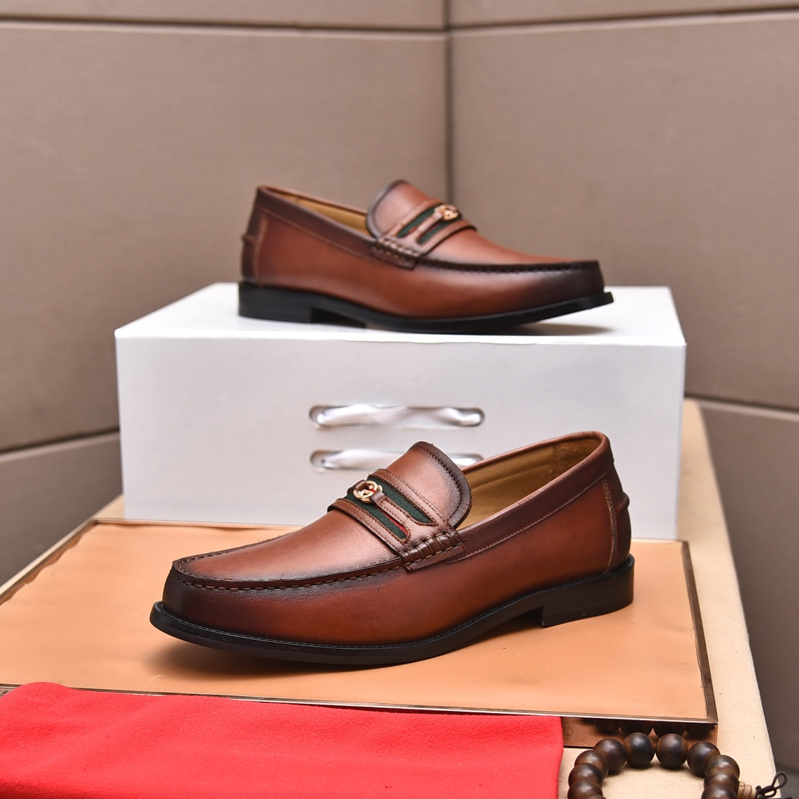 GG Men's Loafer Brown Cowhide 522701