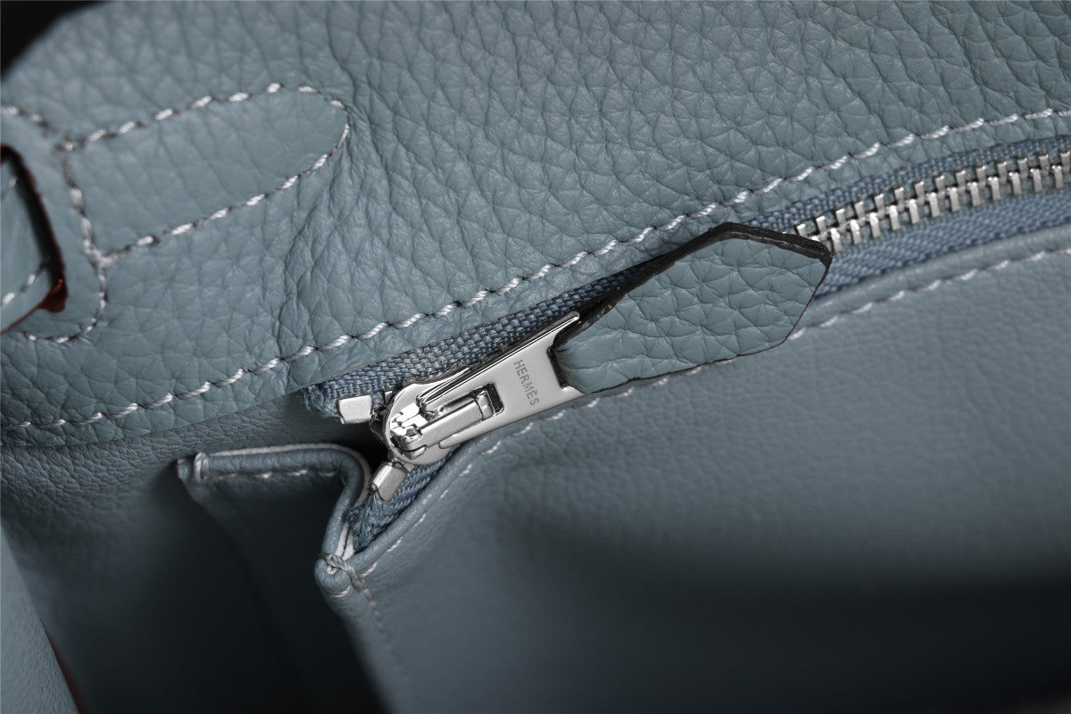 HM KELLY BAG 28 TEMPERED GRAY TOGO SILVER HARDWARE