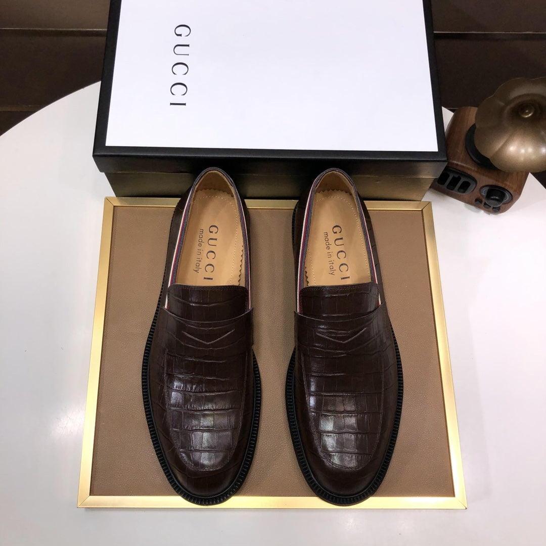 GG Men's Dress Loafer Brown Cowhide 457678