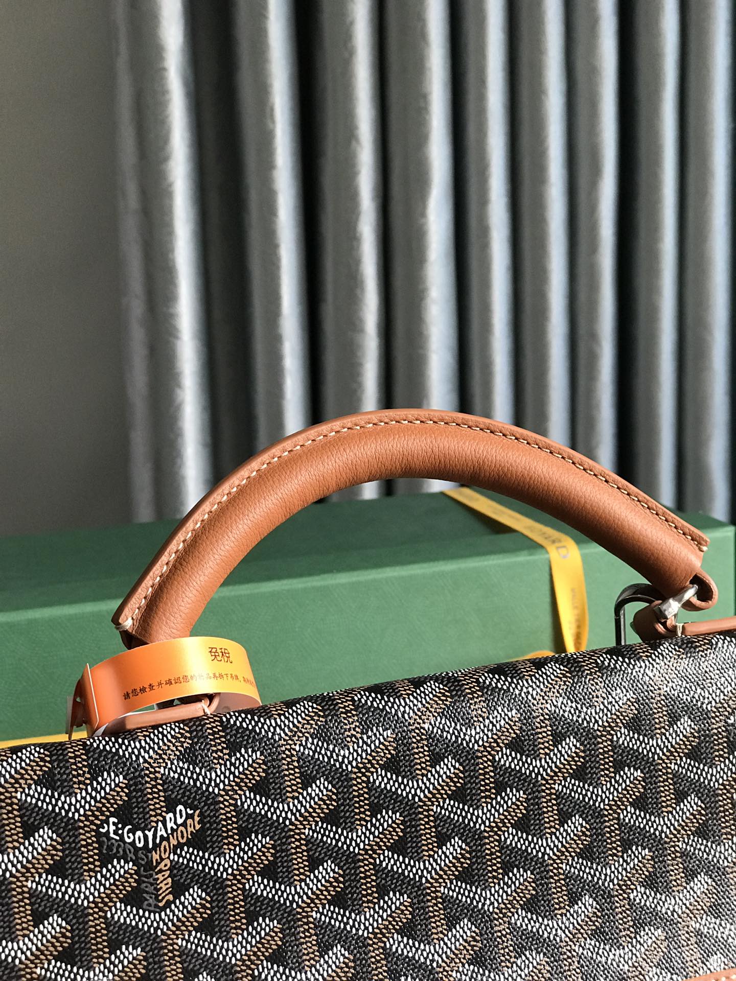 SAINT LÃ‰GER BACKPACK 35 IN BROWN GOYARDINE CANVAS AND CALFSKIN WITH CARTOON PATCH