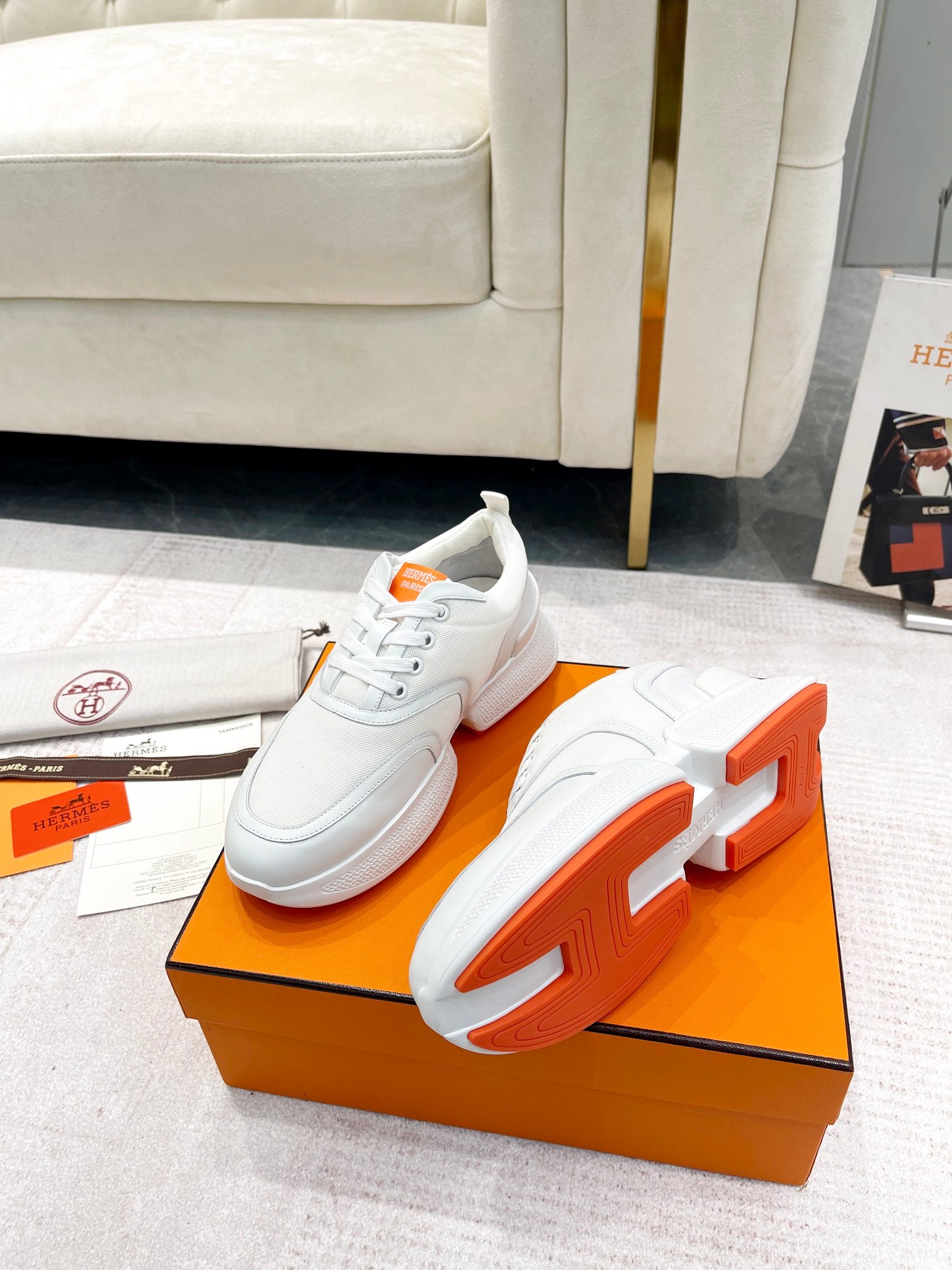HM Giga Sneaker Beige Fabric206297