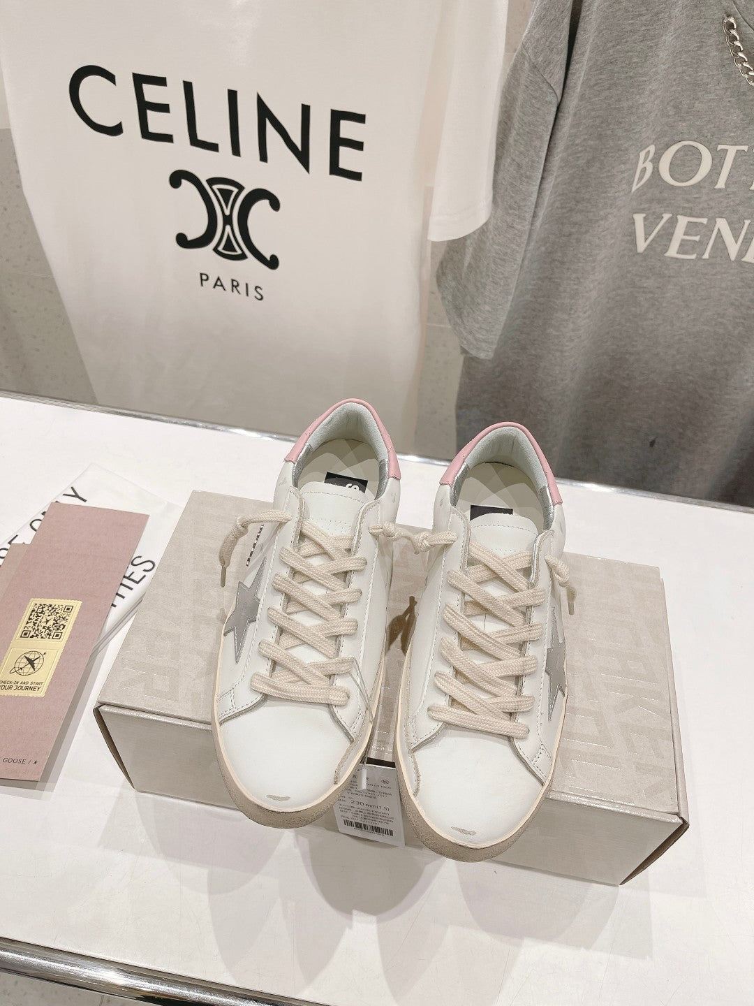 Golden Goose 2026 Deluxe Brand White Grey Pink Cowhide 641190