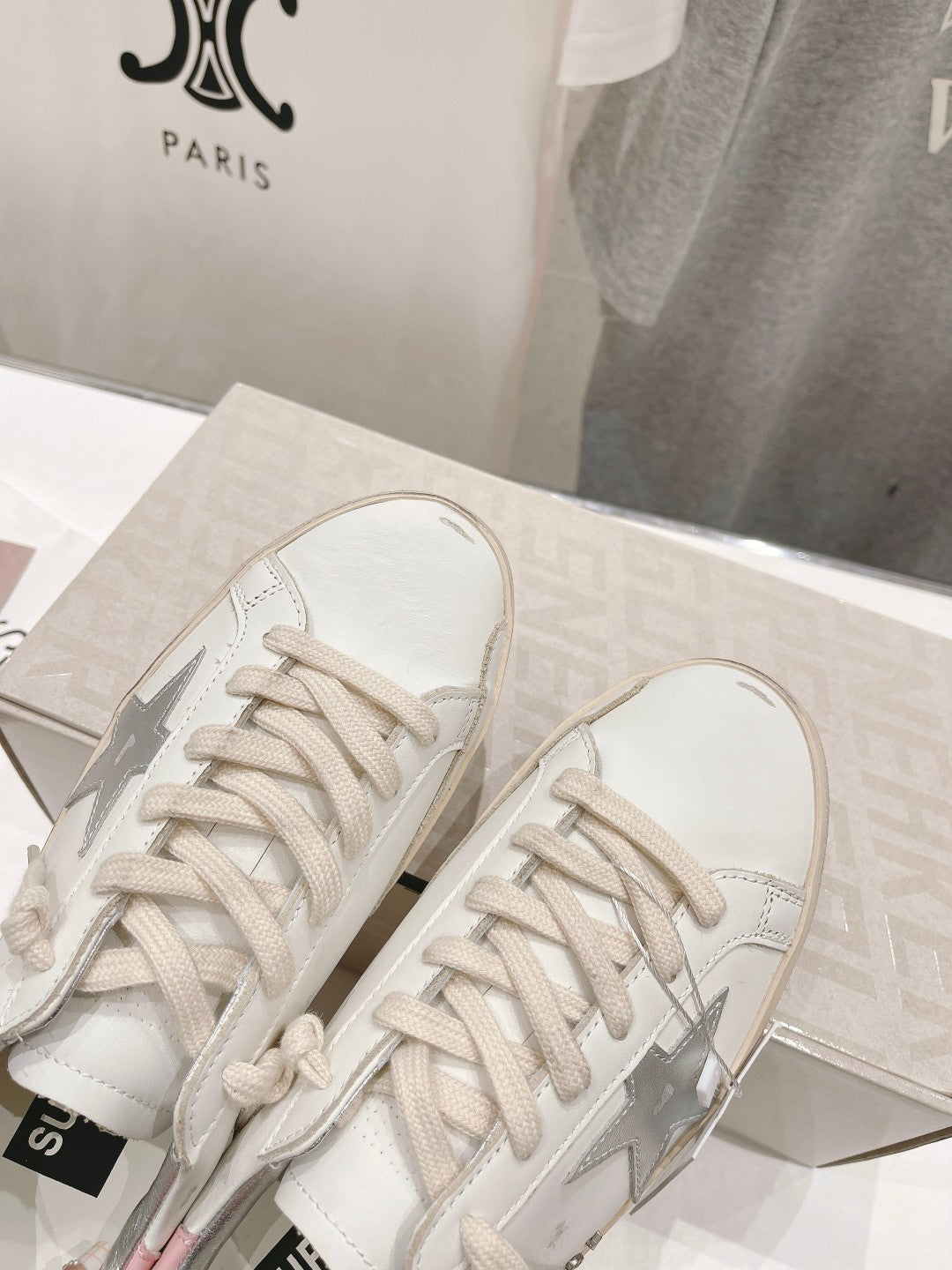 Golden Goose 2026 Deluxe Brand White Grey Pink Cowhide 641190