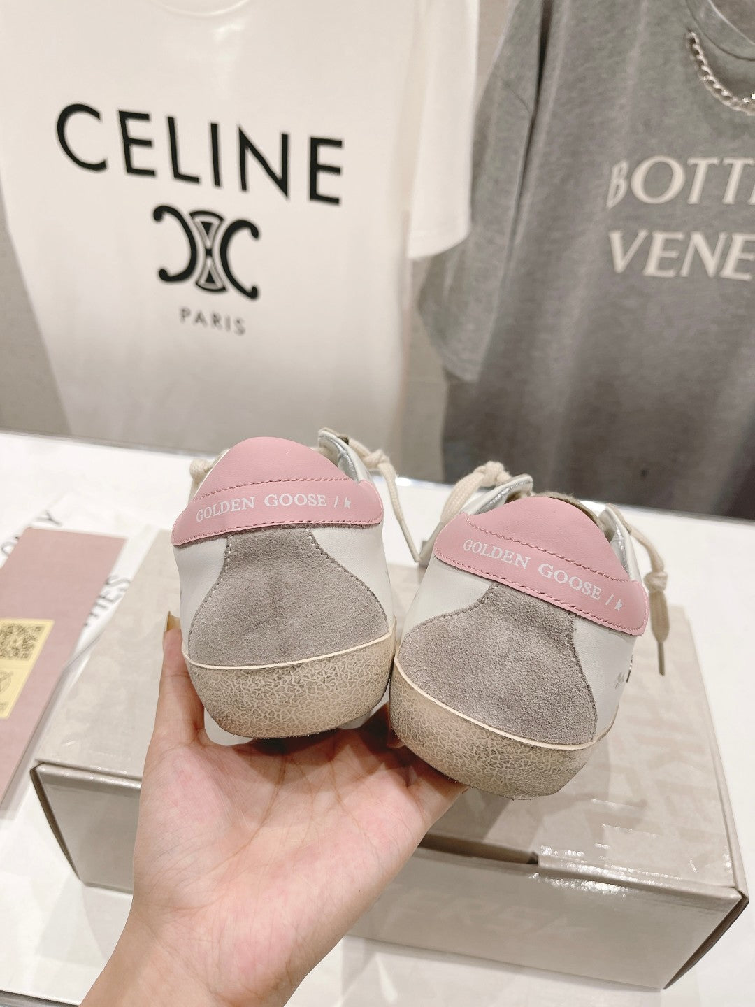 Golden Goose 2026 Deluxe Brand White Grey Pink Cowhide 641190