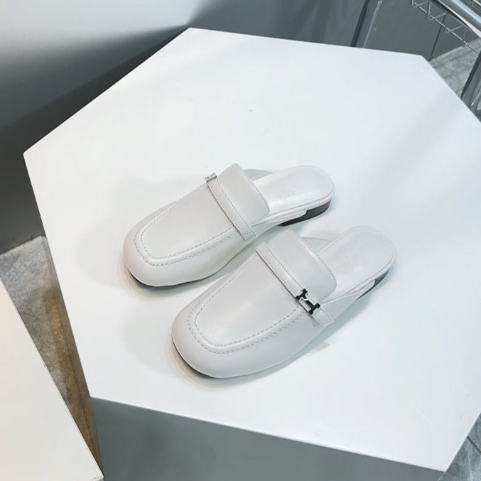 Lena Mule White Leather
