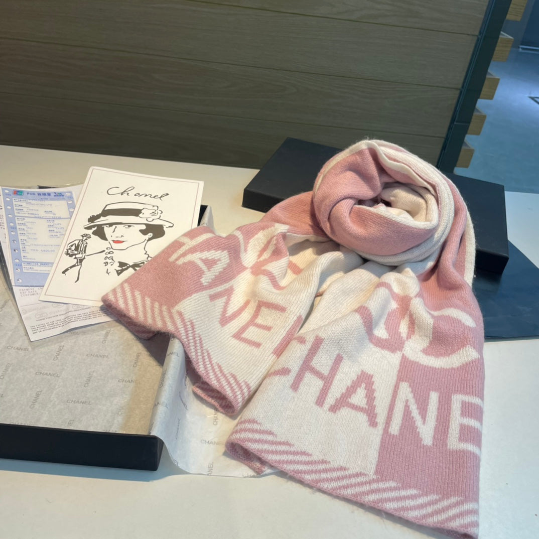 CC Scarf 180 CM In White Mix Pink Cashmere 416940