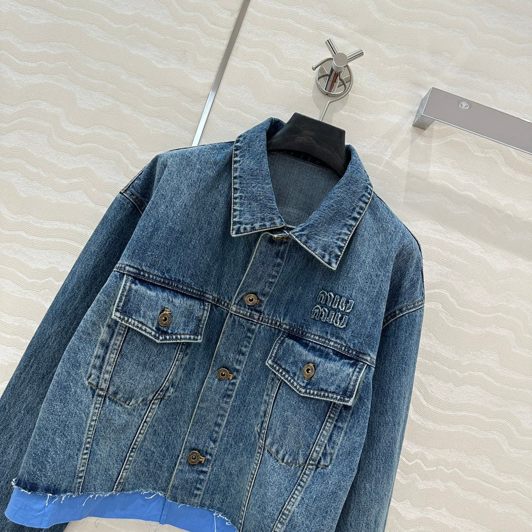 Miumiu Denim Jacket Blue Cotton