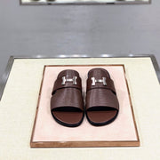 HM Men's Slide Brown Cowhide 567148
