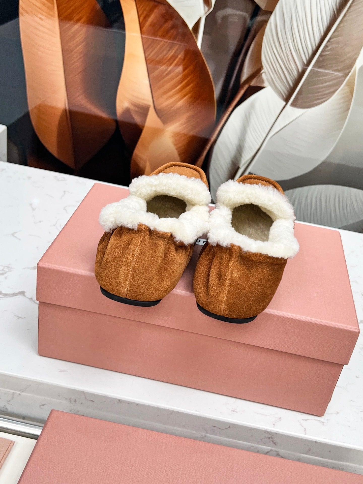 Miumiu 25 Loafer Brown White Cowhide Wool 413755