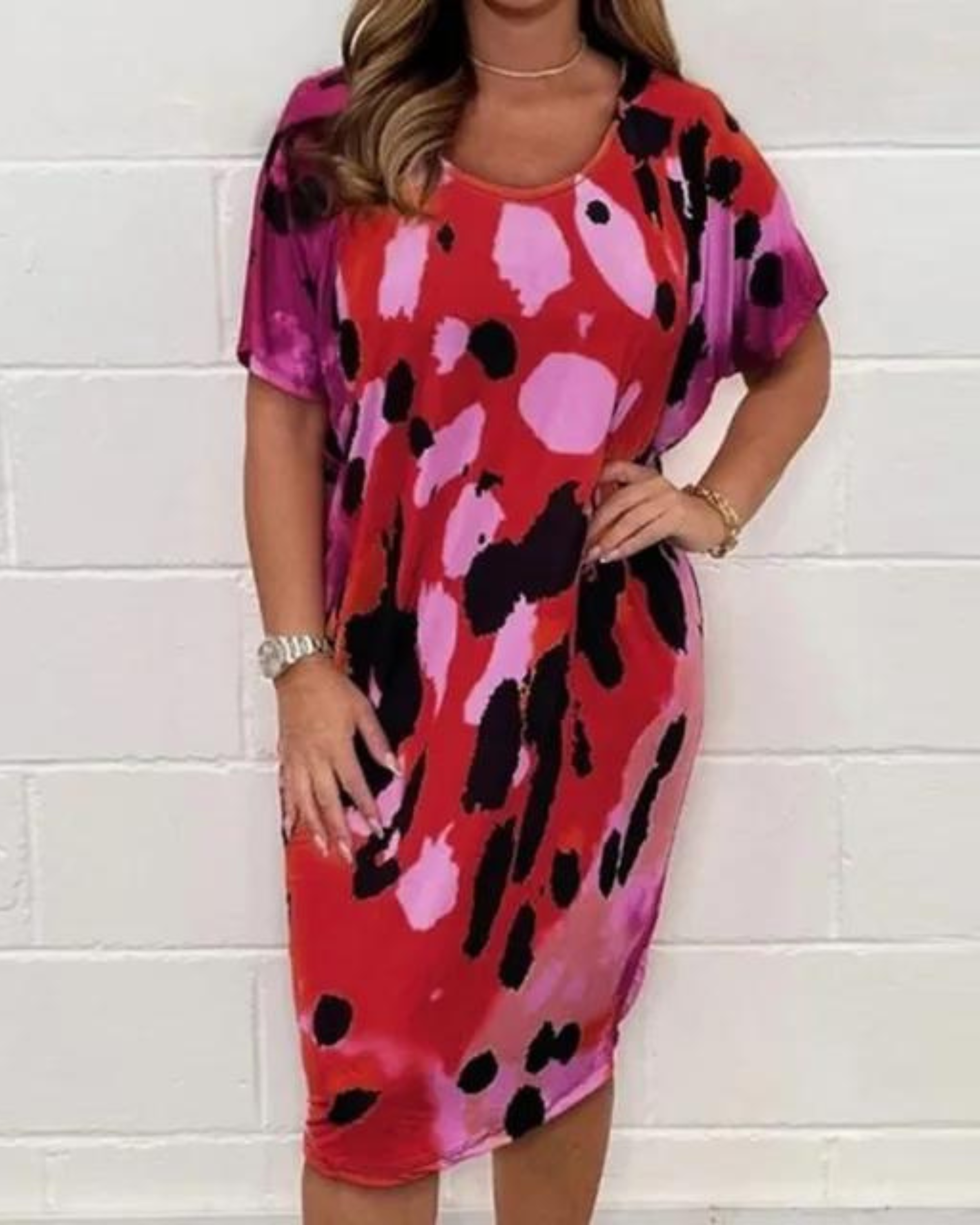 Clari - Leopard print loose casual dress #RSA8764
