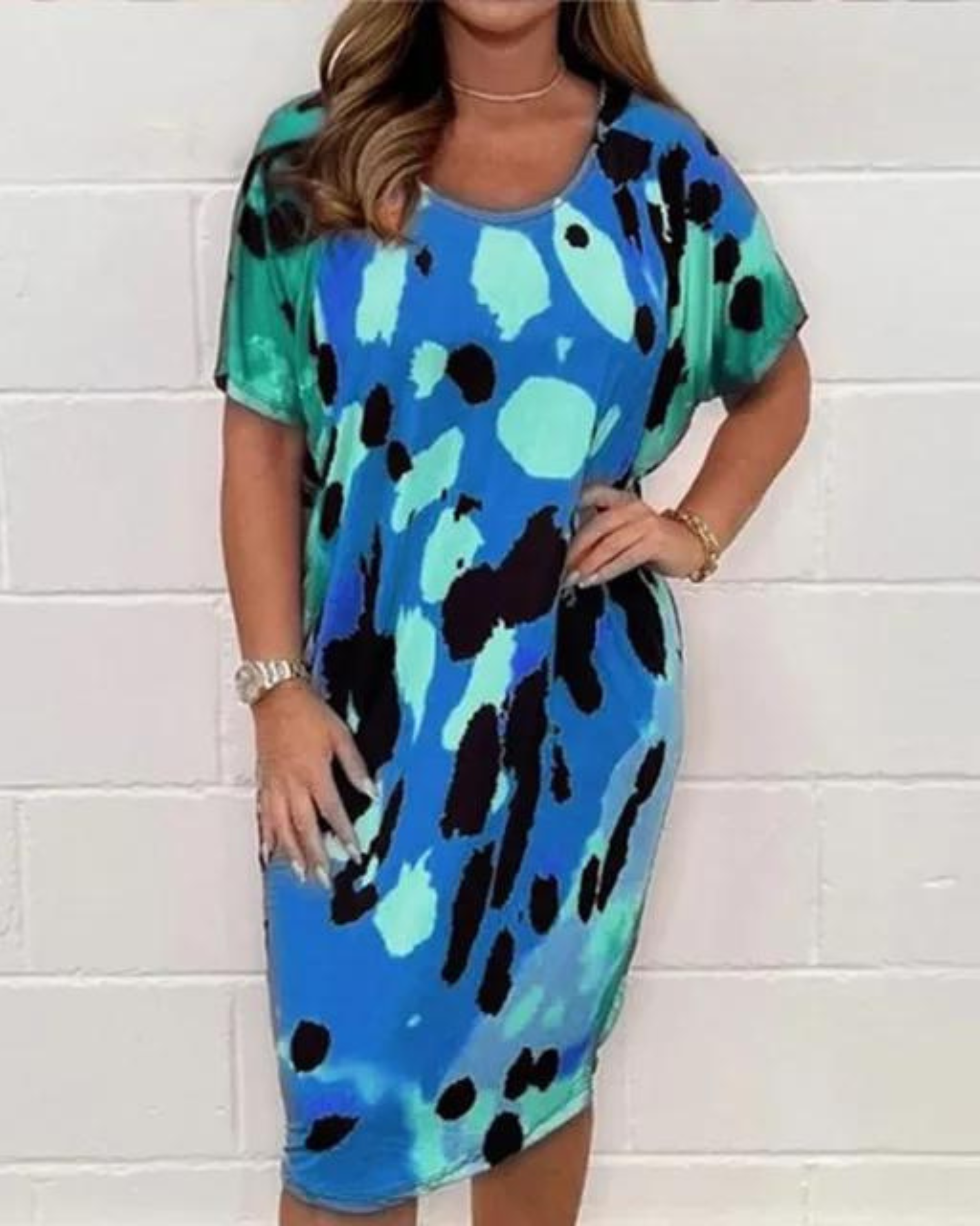 Clari - Leopard print loose casual dress #RSA8764