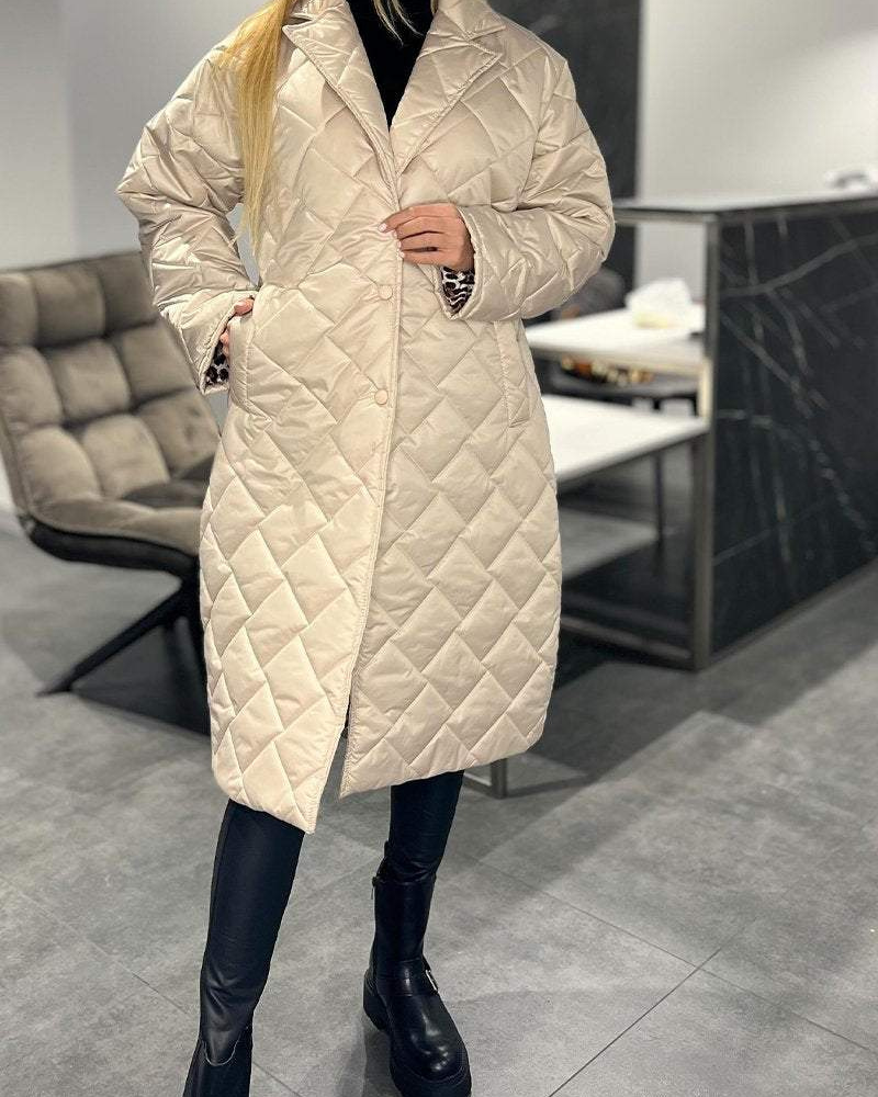 DIASY - Casual Lapel Mid-length Cotton Coat #RSA8454