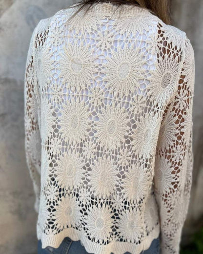 NALIE - Crochet Lace Button Cardigan
