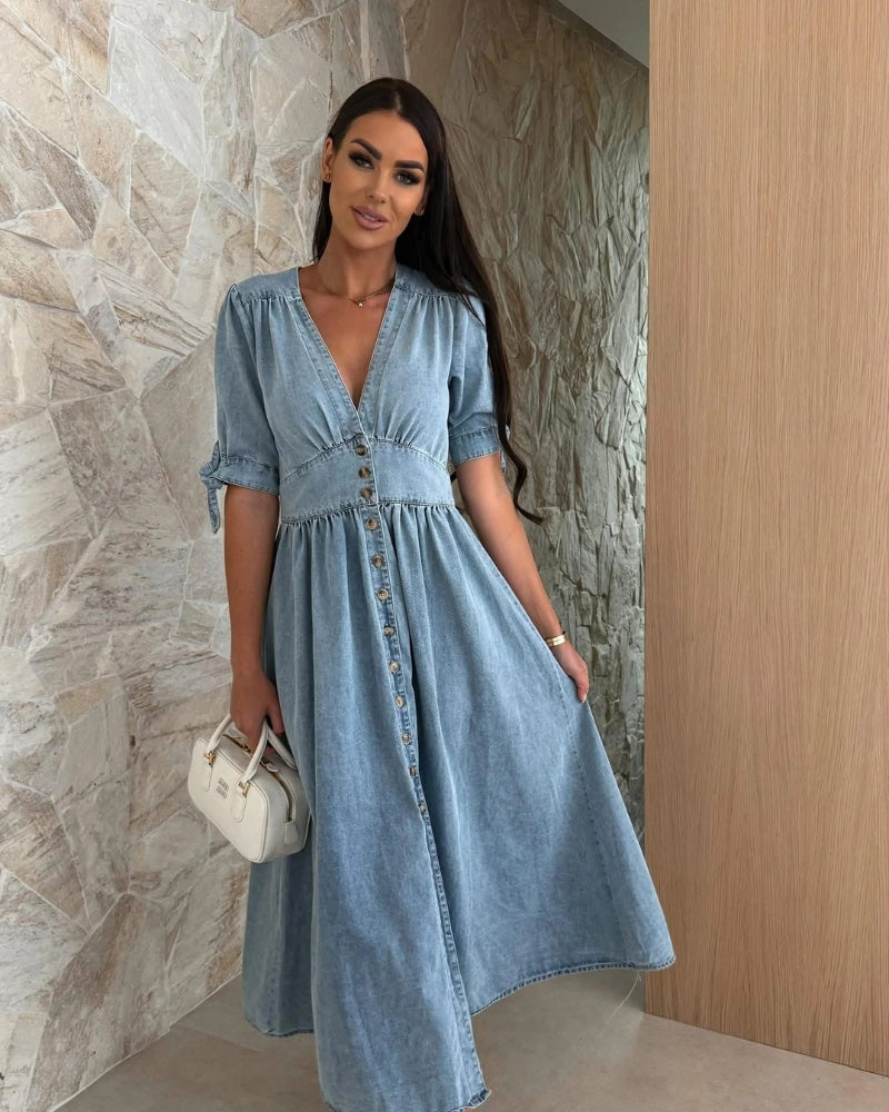 SANDRINE - ELEGANT DENIM DRESS