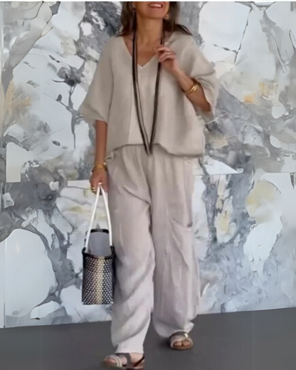 SAIRELA - Cotton and Linen Casual Set